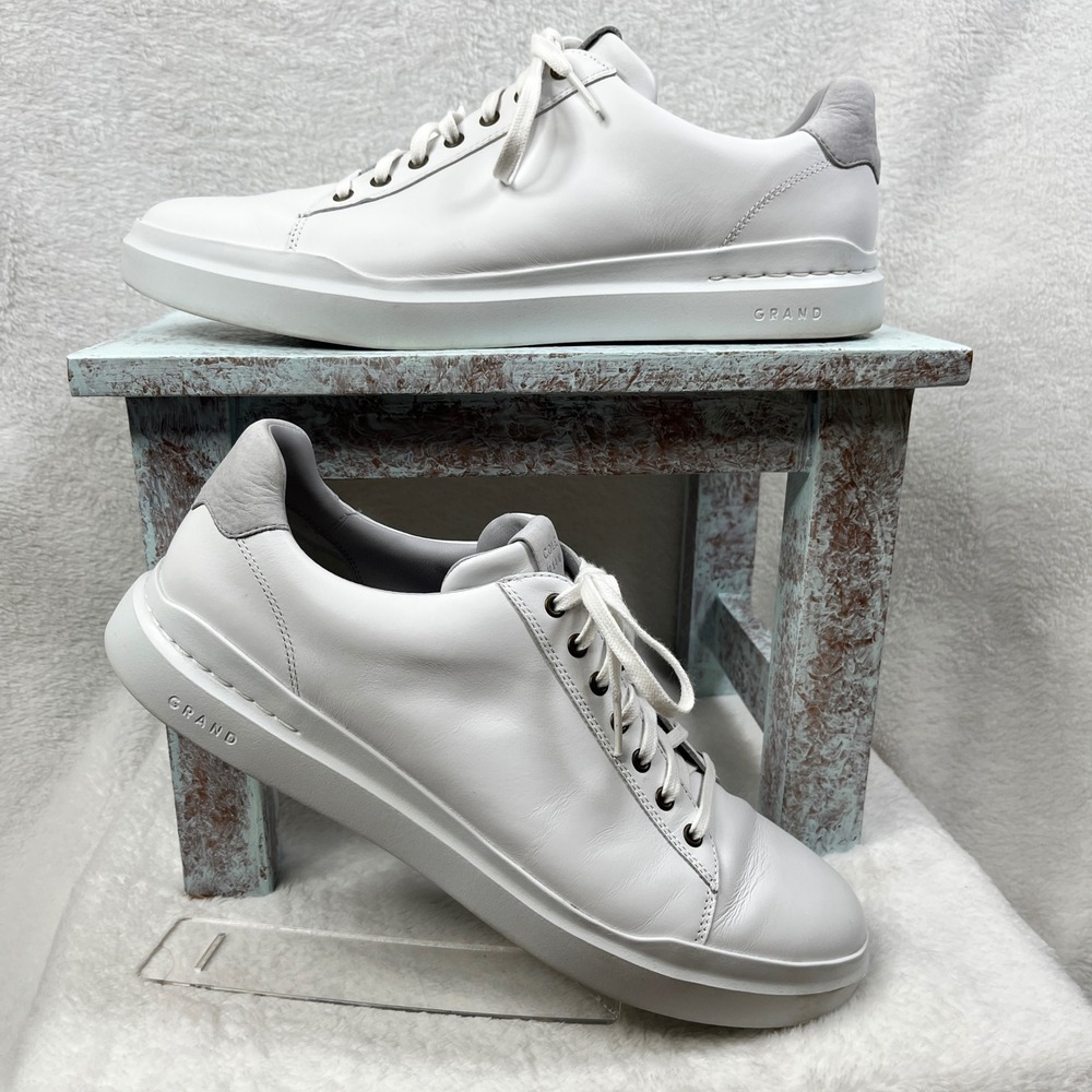 Cole Haan Grand Series Men's White Leather Lace Up Sneakers Shoes Size 13M